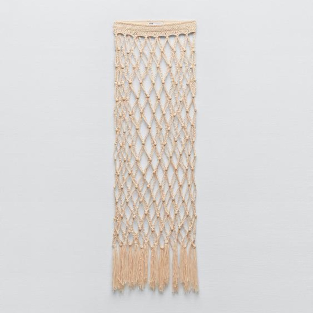 NWOT ZARA BEADED CROCHET SKIRT, XS/S